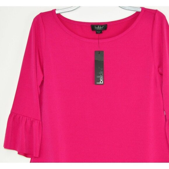 NWT Belldini Women's Ruffle Hem and Sleeves Tunic Top - Picture 3 of 5